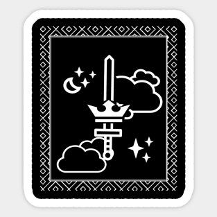 Tarot Card - Ace of Swords - White Sticker